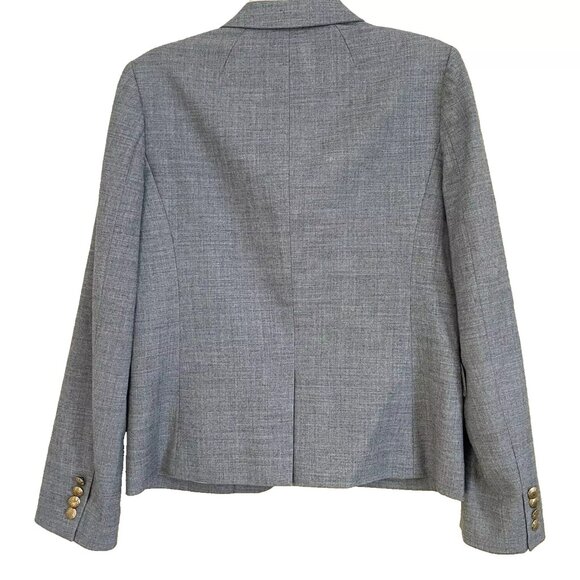 J. Crew Gray Schoolboy Blazer Jacket 8 Gold Buttons Wool Blend Office Old Money - Picture 3 of 12